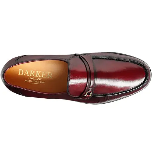BARKER Wade Shoes - Mens Moccasins - Burgundy Kid