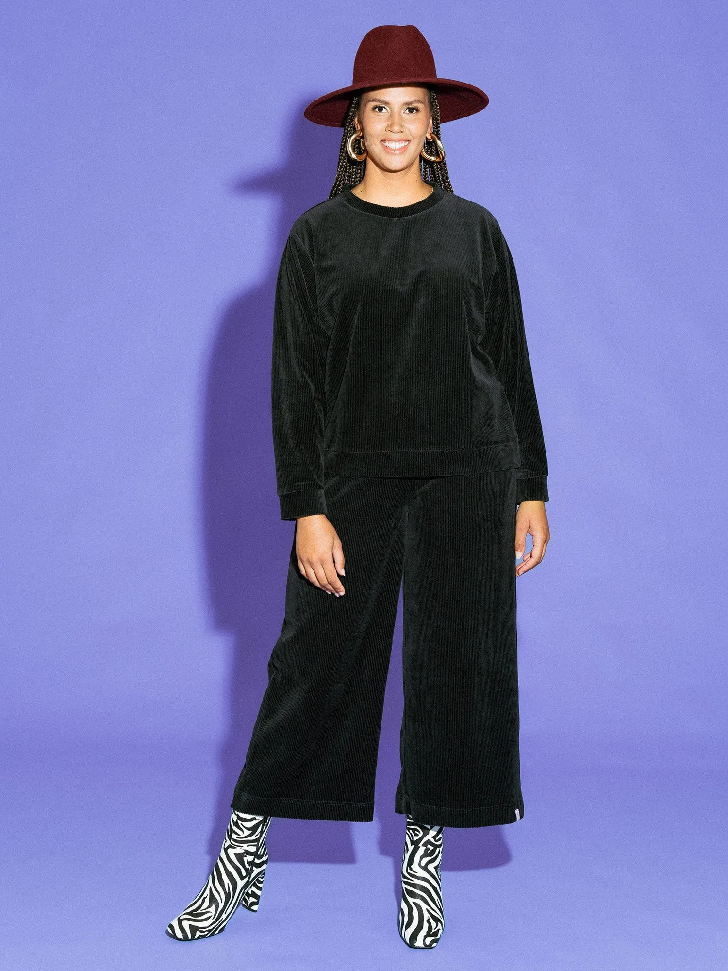 Emily Culottes Corduroy Black