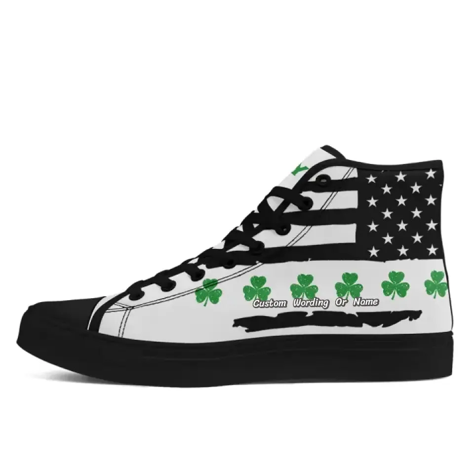 Luxury Gifts,Personalized High Top Sneakers, Custom Casual Canvas Shoes, St.Patrick's Day Gift,FN024-24025045