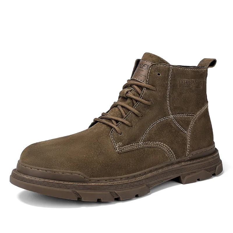 Men's Ankle Leather Western Martin Boots (In Stock)
