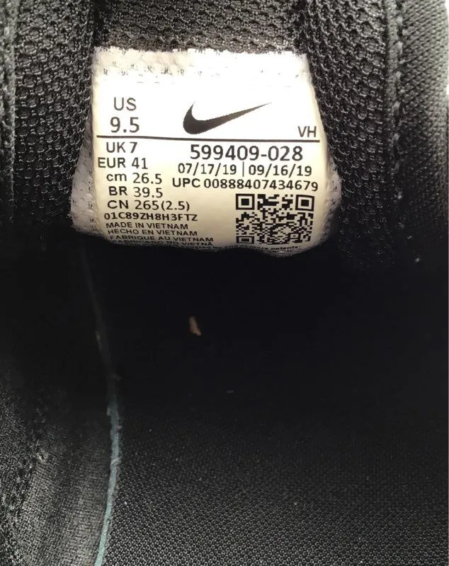 Nike Women's Air Max Thea 599409-028 Black Lace-Up Athletic Shoes - Size 9.5