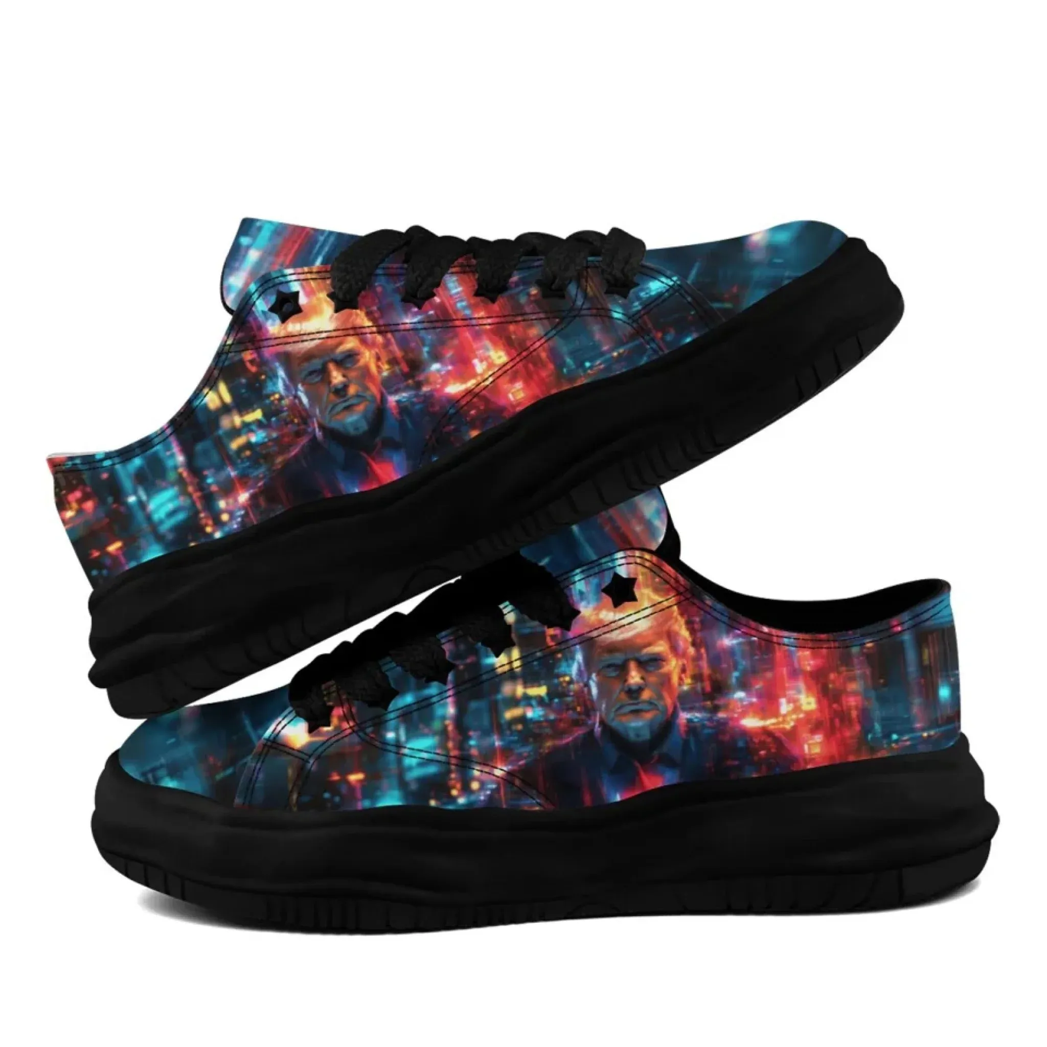 Personalized Trump Sneakers, Custom Patriotic Canvas Shoes, Bio-degradable Unisex Shoes