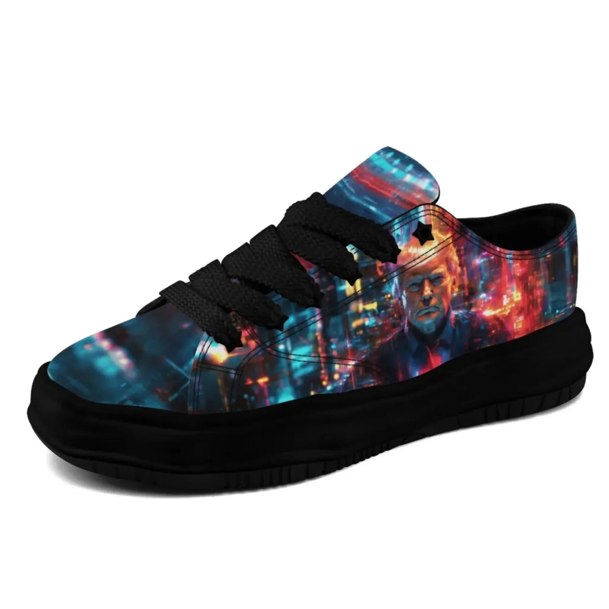 Personalized Trump Sneakers, Custom Patriotic Canvas Shoes, Bio-degradable Unisex Shoes