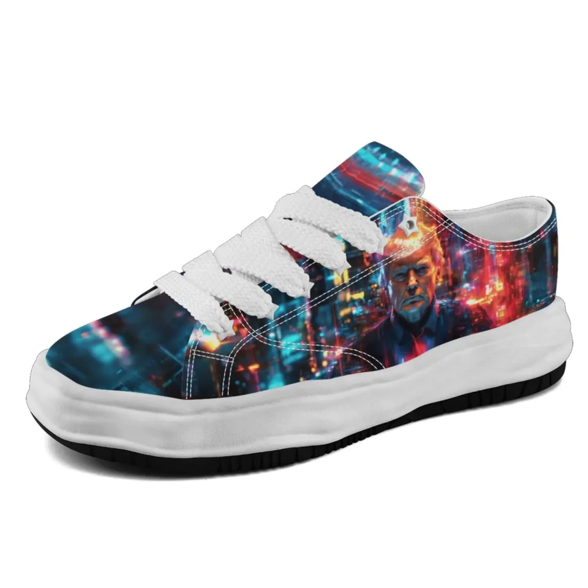 Personalized Trump Sneakers, Custom Patriotic Canvas Shoes, Bio-degradable Unisex Shoes