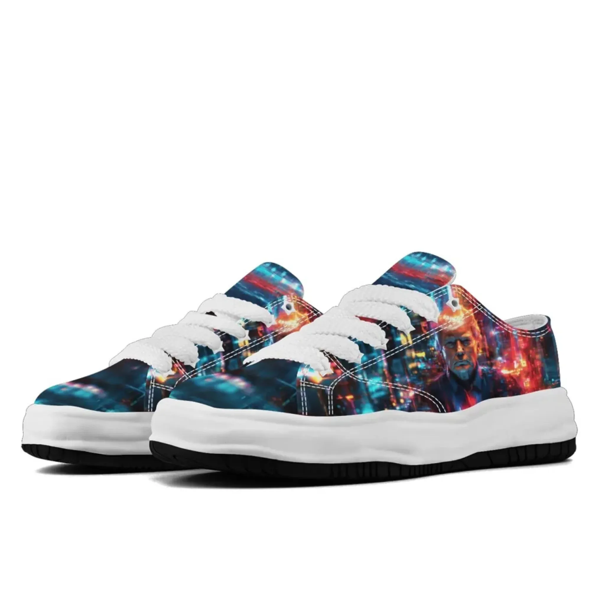 Personalized Trump Sneakers, Custom Patriotic Canvas Shoes, Bio-degradable Unisex Shoes