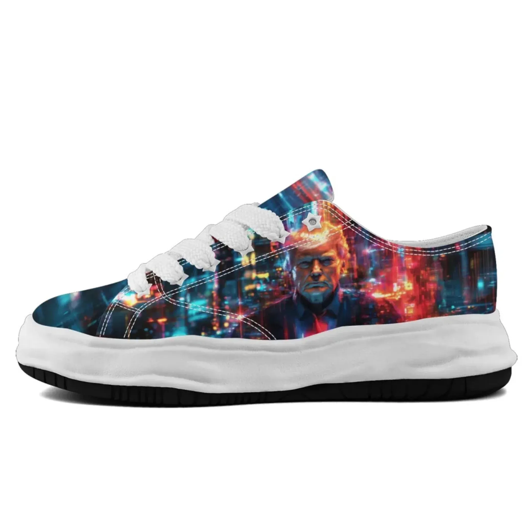Personalized Trump Sneakers, Custom Patriotic Canvas Shoes, Bio-degradable Unisex Shoes