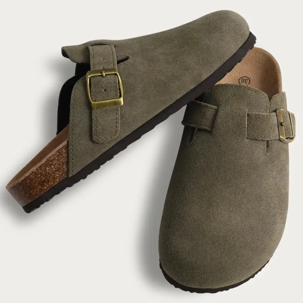 Riley Reese Suede Cork Mules