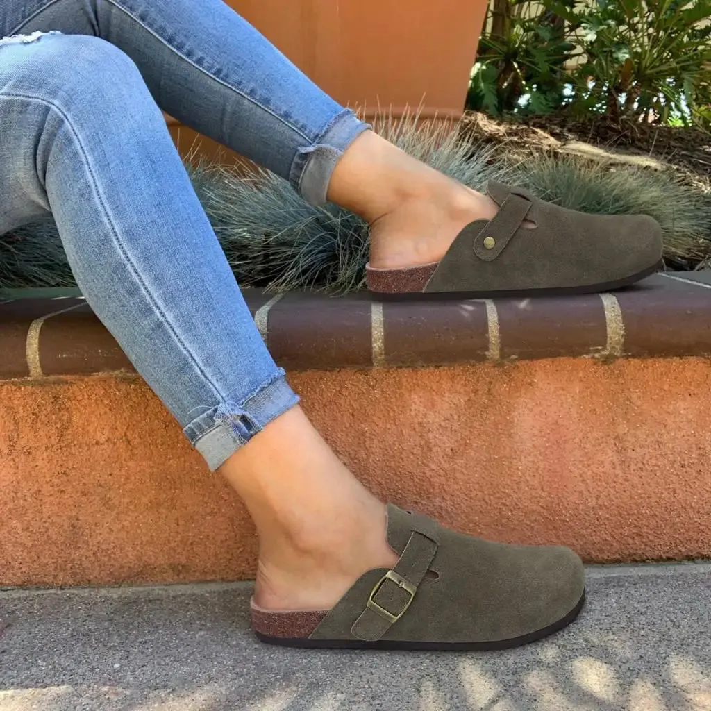 Riley Reese Suede Cork Mules