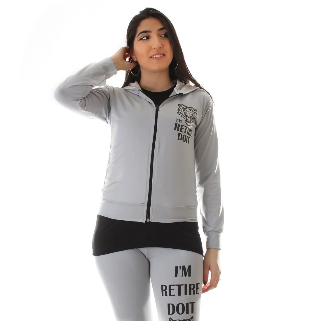 Women's Workout 3 Piece Set/ gray -6220