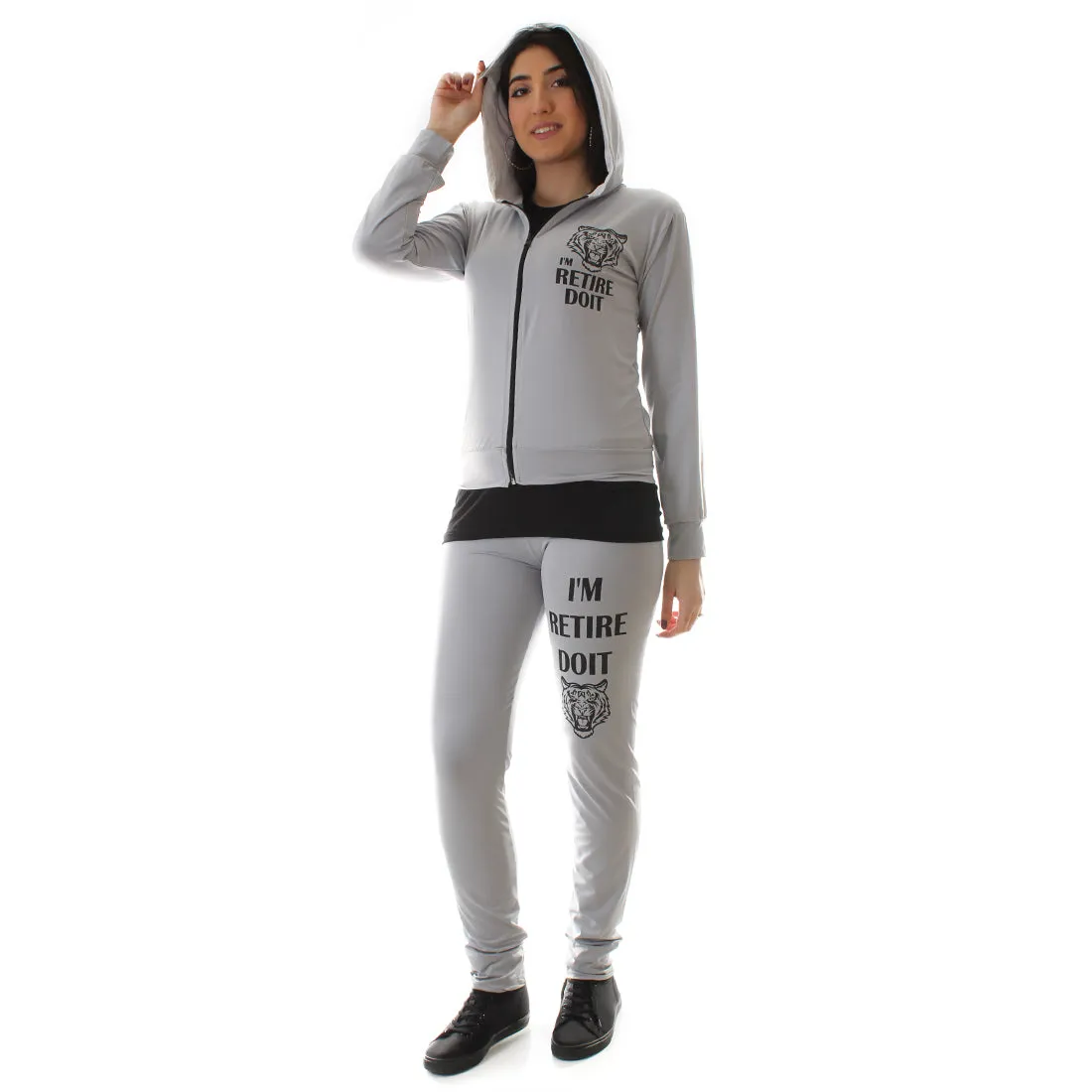 Women's Workout 3 Piece Set/ gray -6220