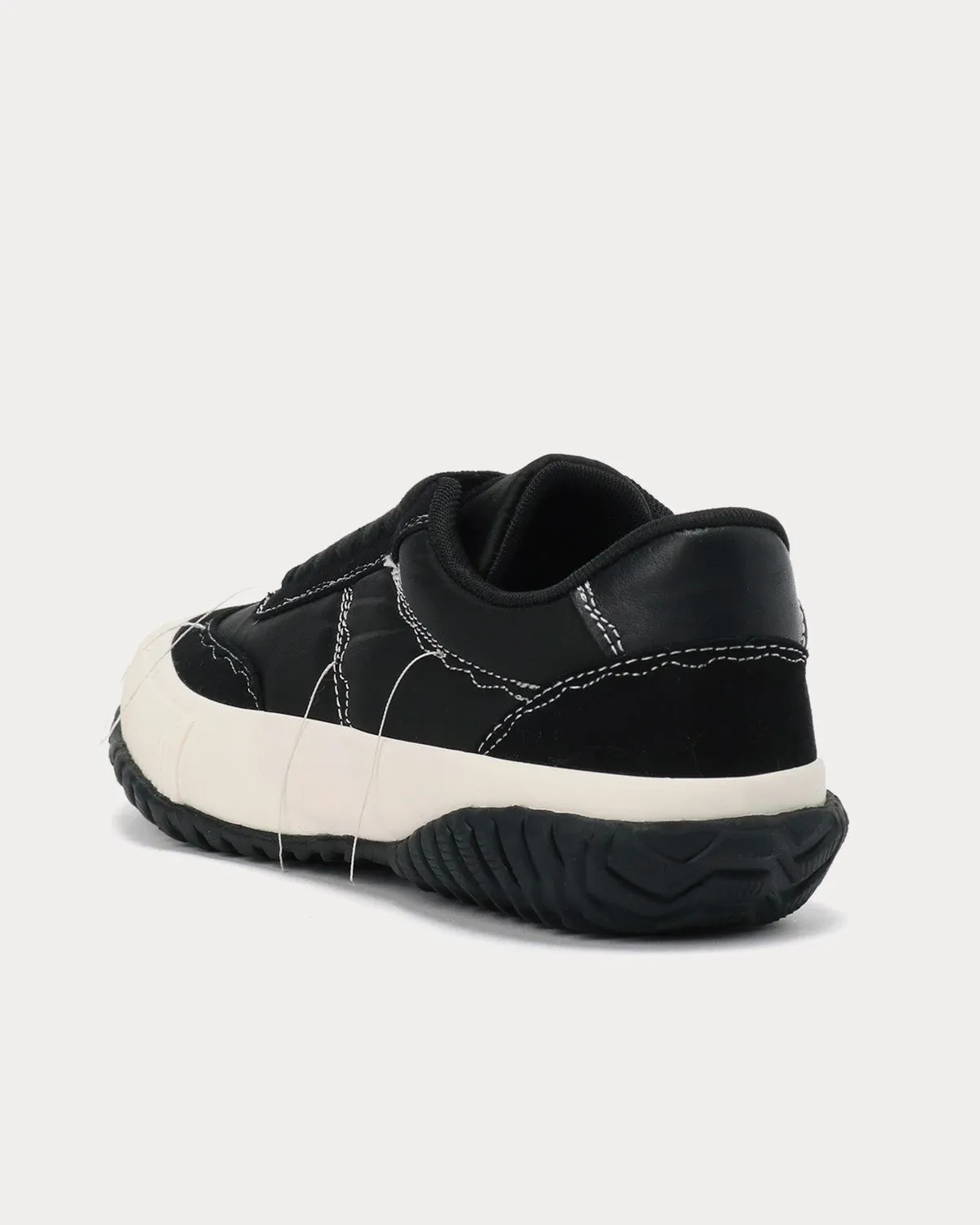 Y's Ox Rough Stitch Black / White Low Top Sneakers